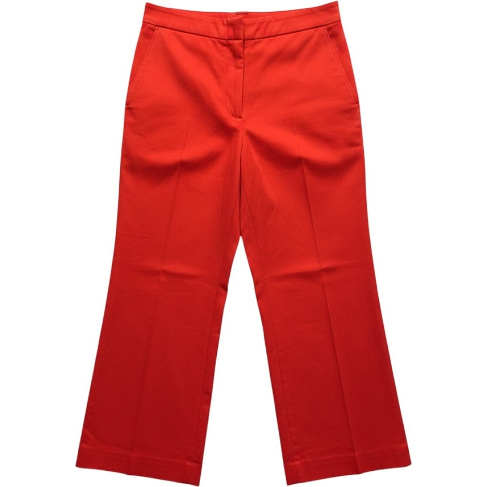 Ann Taylor Women's 4P Orange Stretch Wide Leg Crop Pants Petite Career Trouser